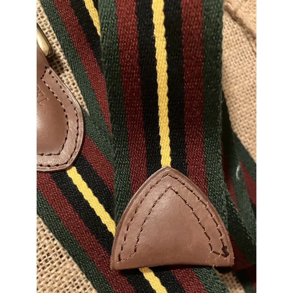 Polo Ralph Lauren Equestrian Belt Sz S D-Ring Stripe Grosgrain Brass Buckle